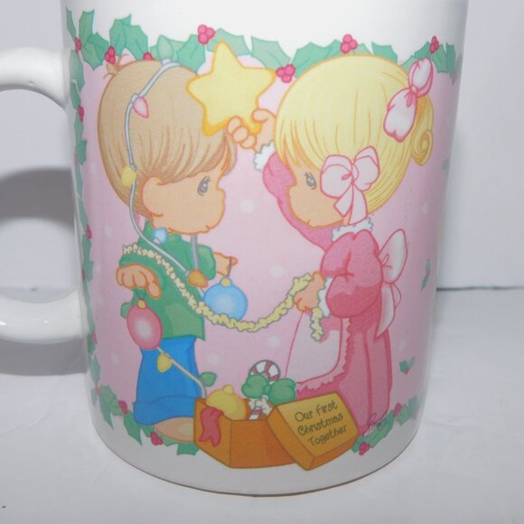 VTG 1997 Enesco Precious Moments Our First Christmas Together Mug Favorite Star - Picture 4 of 9